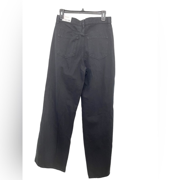 PACSUN ECO Baggy Jean Button fly Hi Rise Wide Leg Distressed Size 28 Black - Picture 3 of 16